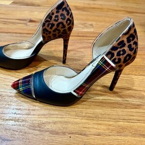 Jessica Simpson Leopard and Plaid Heels